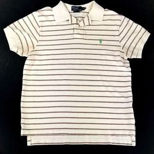Polo Ralph Lauren Tan Striped Polo Shirt Sz Large